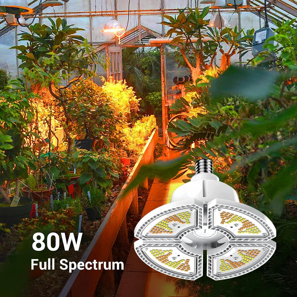 80W LED Grow Light Bulb for Indoor Plants, Full Spectrum