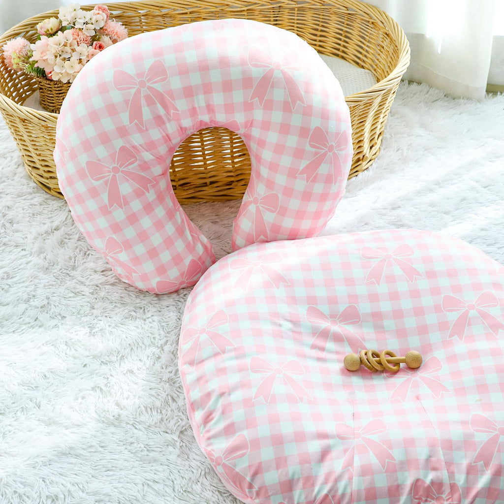Nursing Pillow Cover, Soft Stretchy Nursing Cover for Breastfeeding Pillow, 1 Pack Reversible Removable Slipover for
