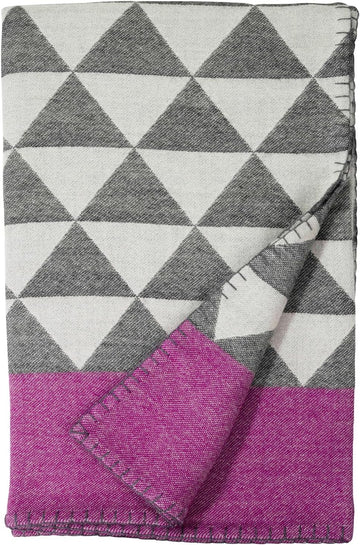 Stockholm Throw - 100% Baby Alpaca - Charcoal/Peony