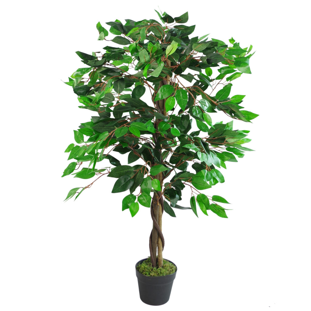 Artificial Tree/Plant, Wood, Green Twist Ficus, 110cm