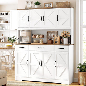 71"H Kitchen Pantry Storage Cabinet, 55" W Kitchen Hutch Cabinet