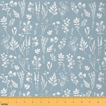 Vintage Style Garden Fabric by the Yard Light Blue Upholstery Fabric for Chairs Fresh Botanical DIY Art Material Chic