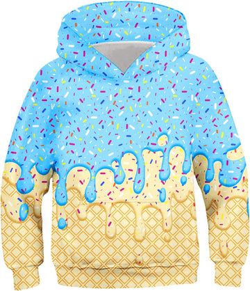 Boys Hoodies Ice Cream Baseball Pullover Sweatshirts