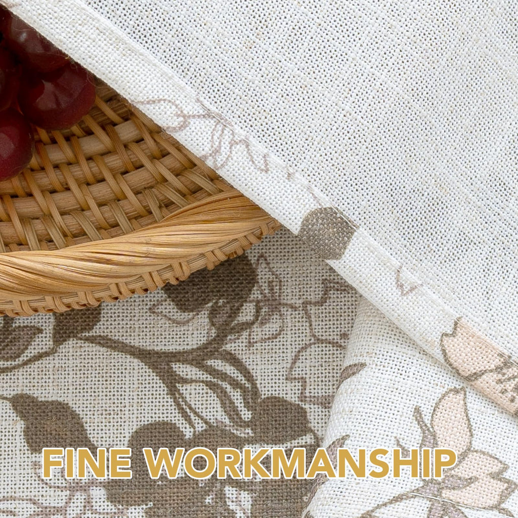 Linen Table Cloths Floral Printed Tablecloth Spill-Proof Waterproof Table Cover for Dining Buffet Feature Soft and