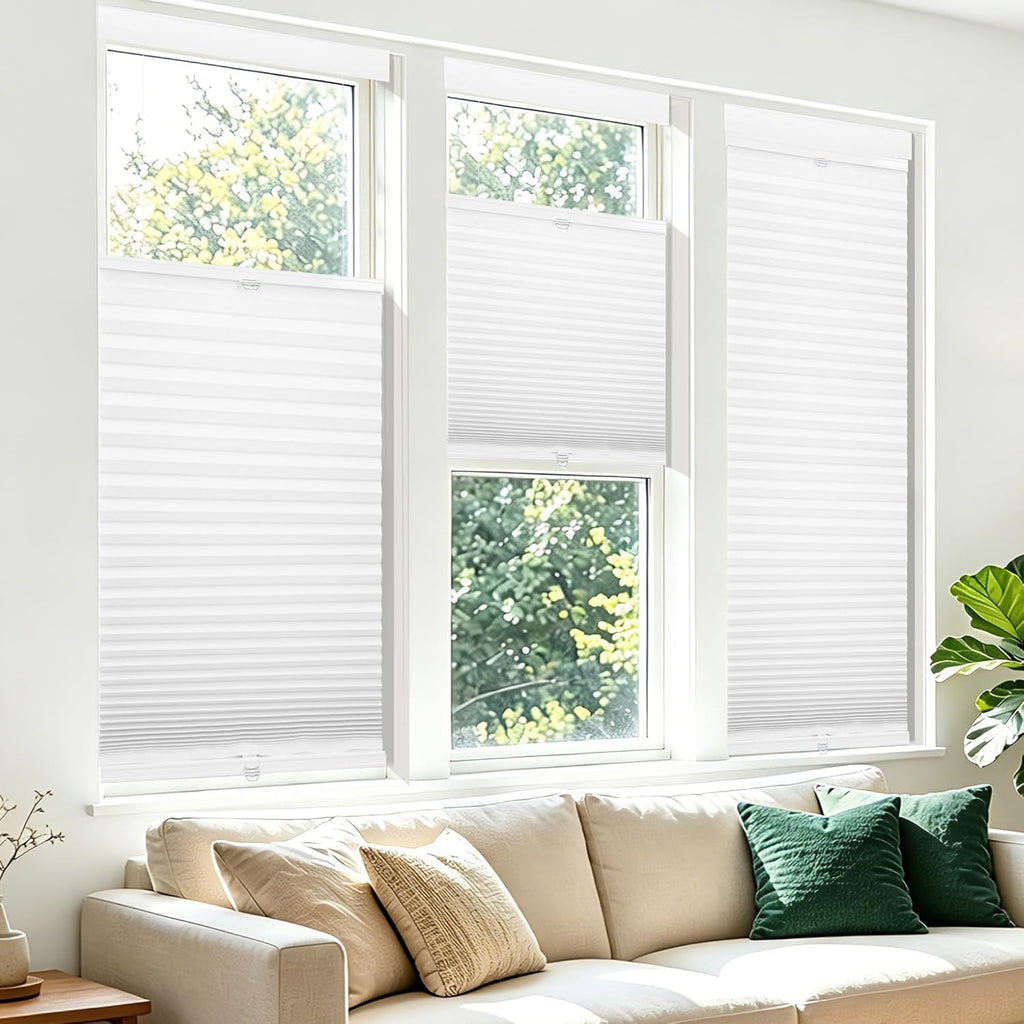 Top Down Bottom Up Cordless Cellular Shades,Thermal Insulati - White