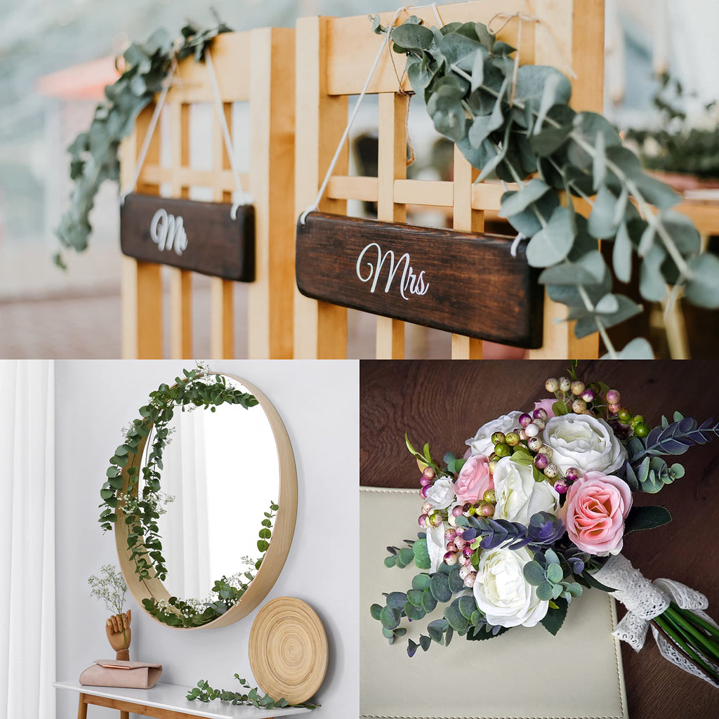36pcs Eucalyptus Stems Decor Artificial Eucalyptus Leaves Faux Eucalyptus Stems Real Touch Fake Greenery Branches for