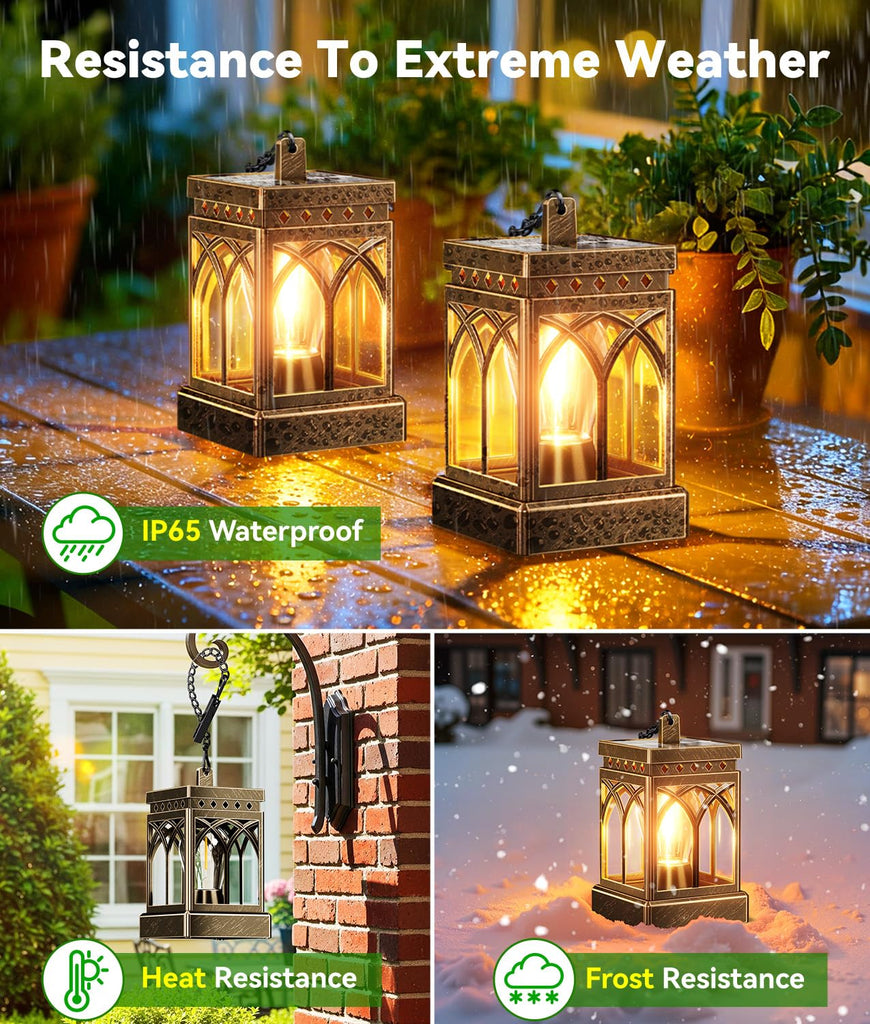 6 Pack Solar Lanterns Outdoor Waterproof, Brighter Hanging Solar Lantern Lights for Outside, Auto ON/Off Lanterns