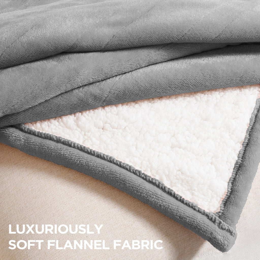 Heated Blanket Throw 50" x 60", Soft Electric Blanket, Gray