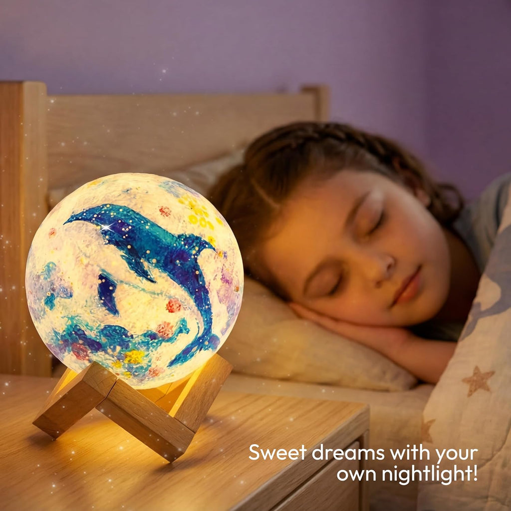 DIY 3D Moon Night Light, Paint Your Own Moon Lamp Kit Galaxy Lamp Arts and Crafts Kit, School Activities, Birthday