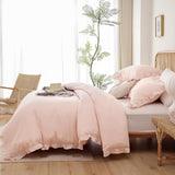 Soft Fluffy Comforter Set 3PCS (1 Ruffled Blush Comforter Set and 2 Pillowcases) Vintage Shabby Chic Bedding