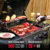 4-Burner Propane Gas Grill, 36,000 BTU BBQ Grill with Side Table, Premium Porcelain-Enameled Grates, Outdoor Patio and Backyard Cooking