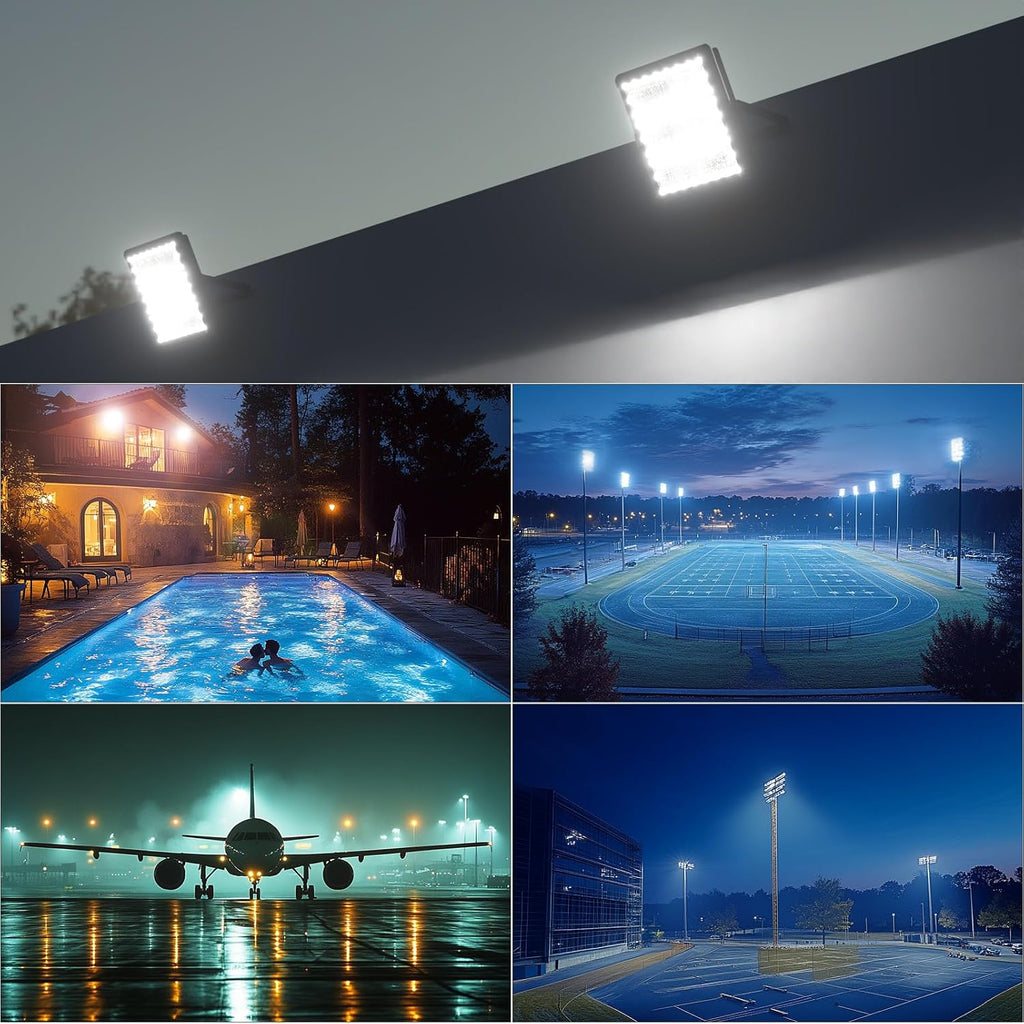 Upgrade 1000W LED Flood Light Outdoor 150000Lm Led Stadium Light with Adjustable Bracket, IP65 AC100-277V Commercial