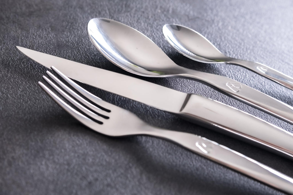 Heritage Dinnerware Set; Luxury French Flatware in Premium Stainless Steel; Features Knives, Forks, Spoons with