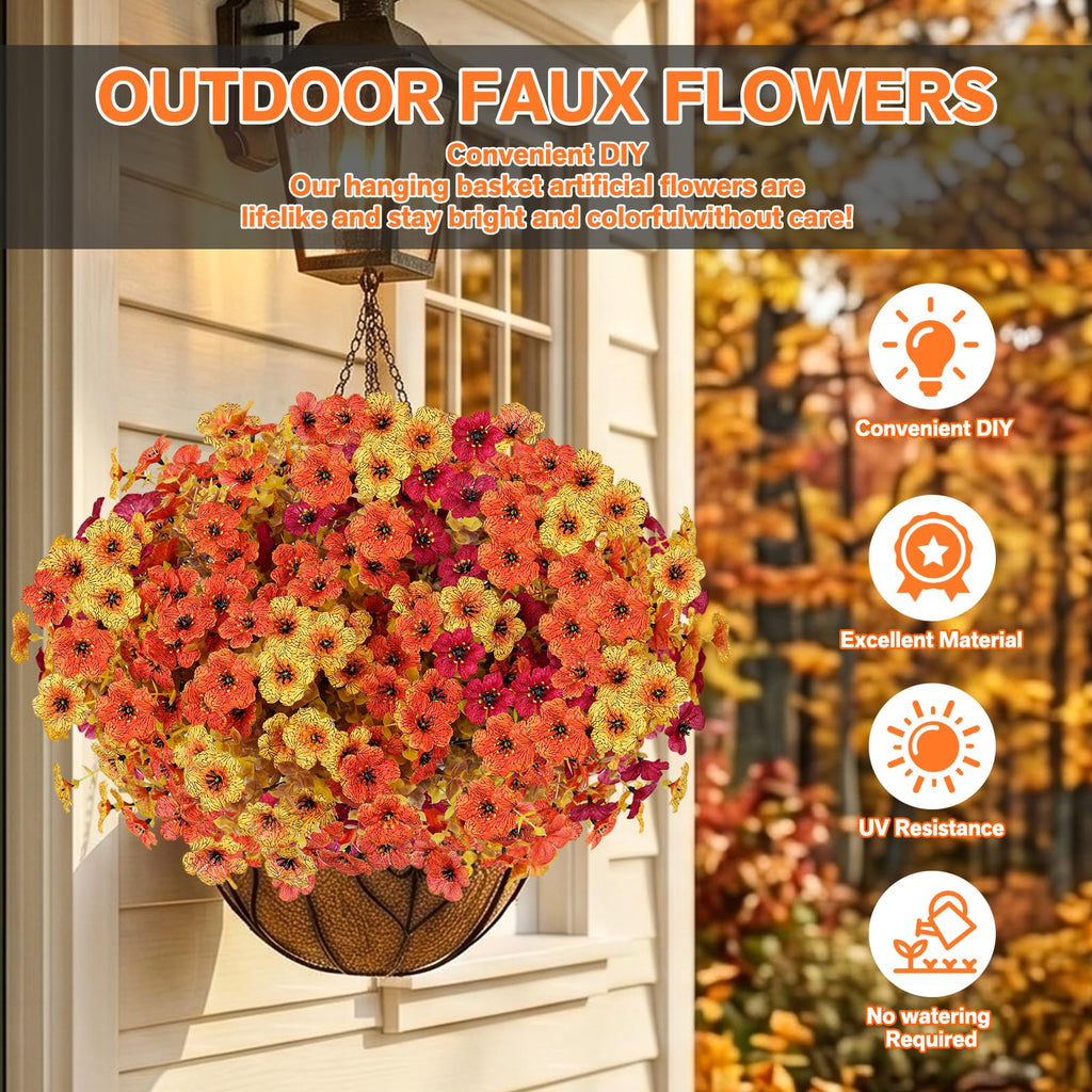 13 Bundles Artificial Fall Flowers Fake Mums for Outdoor (Autumn Colors)