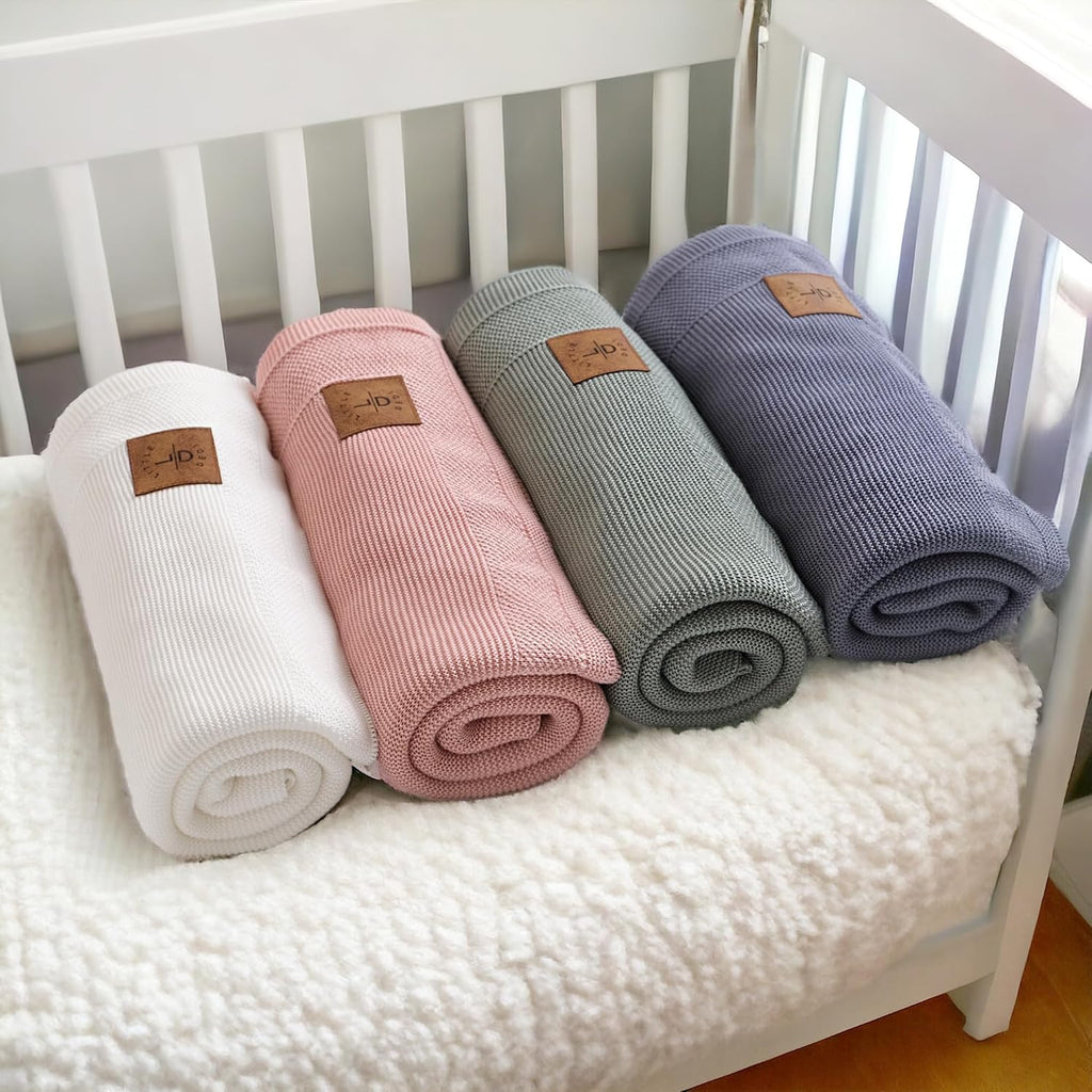 Dua 100% Tencel Baby Blanket 30x40, White, Silky Knit