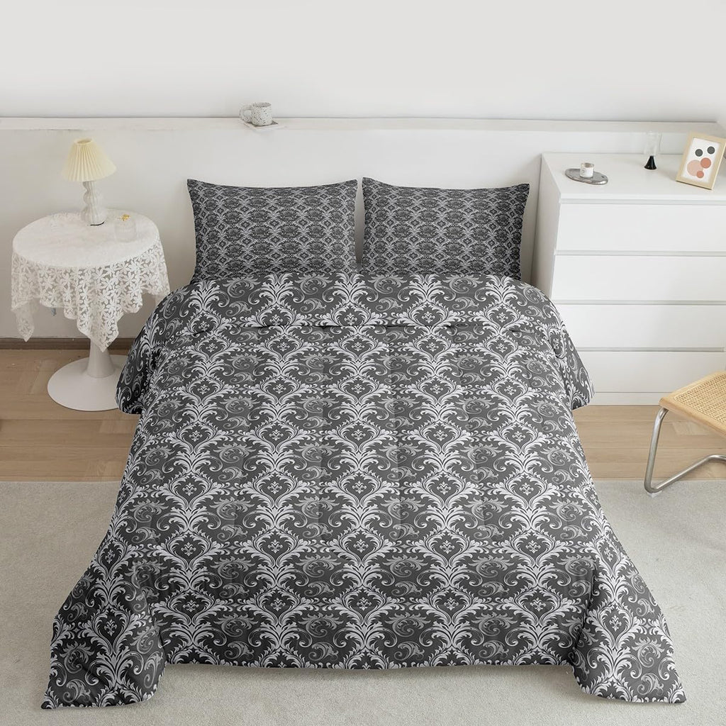 Gothic Damask Comforter Set Bedding Set 3 Pcs