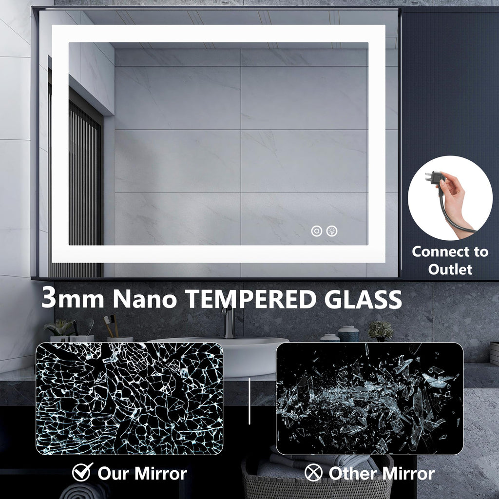 36.1"x36.1" LED Bathroom Mirror, Bathroom Vanity Mirror
