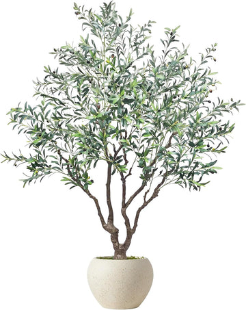 Large Artificial Olive Tree 8FT, Indoor Outdoor Faux Tall Tree