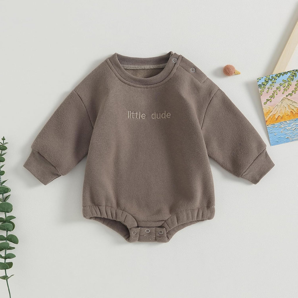 Infant Baby Boy Oversized Romper Sweater Bodysuits Coming Home Outfit Neutral Clothes