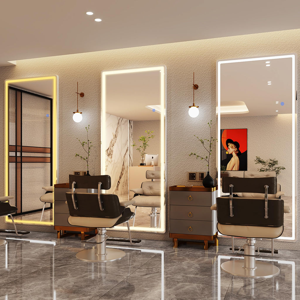 58"x18" LED Full Length Mirror, Lighted Floor Mirror, Rect