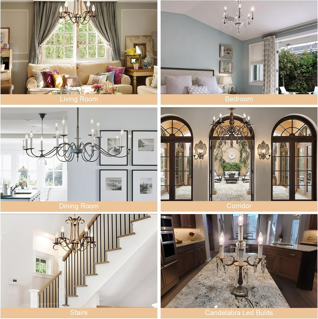 E12 LED Bulb Dimmable 40W Equivalent, 4000K Natural Daylight LED Candelabra Bulbs, 120V Type B Light Bulbs