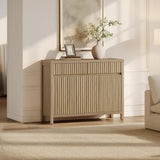 42" Fluted Buffet Cabinet with Storage - Mid Century Modern Sideboard with 2 Drawers & 3 Doors