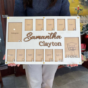 School Years Picture Frame Day Graduation Photo Collage White Frame School Years Picture Frame, Displays Two