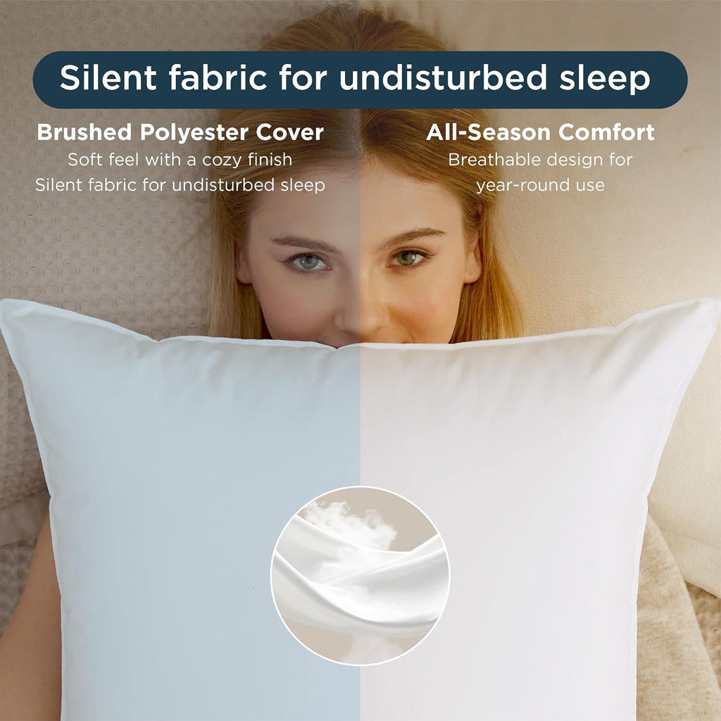 Pillows Queen Size Set of 2 - Hotel Collection Bed Pillows for Sleeping, with Down Alternative Filling, Soft Support