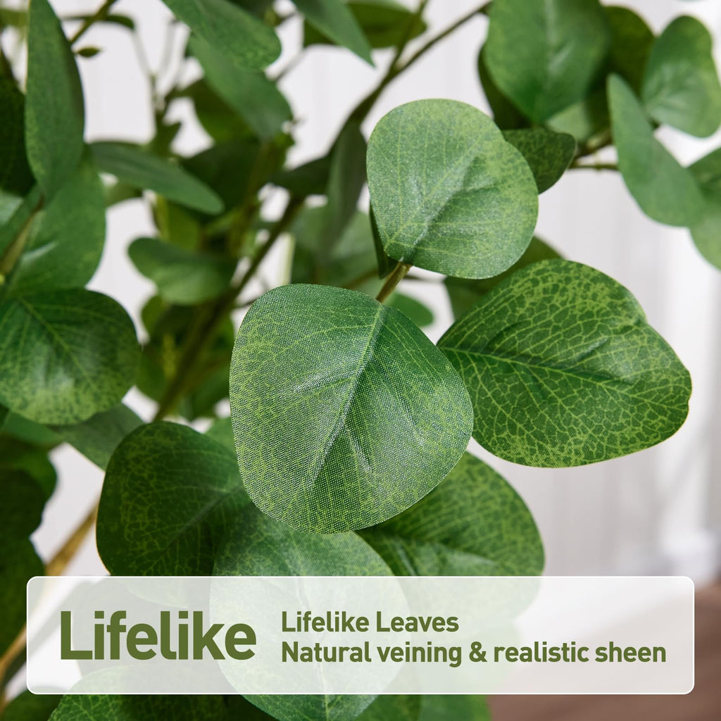 5 FT Artificial Eucalyptus Tree, Fake Plants Indoor Silk Leaves