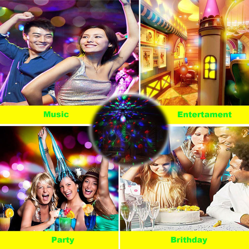 Magic Rotating AC 85-265V E26/E27 LED Disco Ball Light, RGB Disco Light Bulb, Multi-Colored Dj Disco Lights