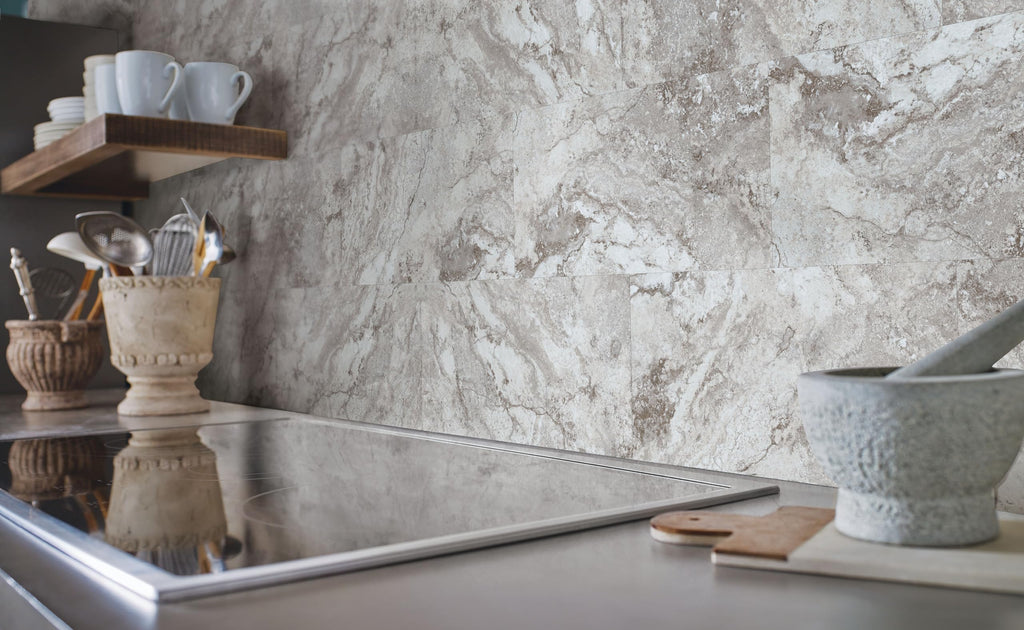 Universal White and Gray 3 MIL x 12 in. W x 24 in. L Peel and Stick Water Resistant Vinyl Tile Flooring (30.2