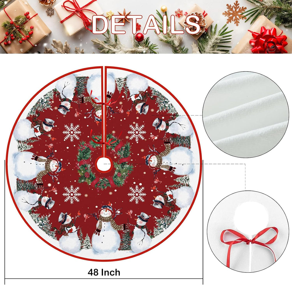 Snowman Christmas Tree Skirt 48 Inches