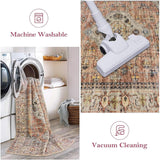 Oriental Kitchen Runners for Hallways, 2.5x10 Washable Runner Rug Non Slip, Soft Hallway Rug Distres