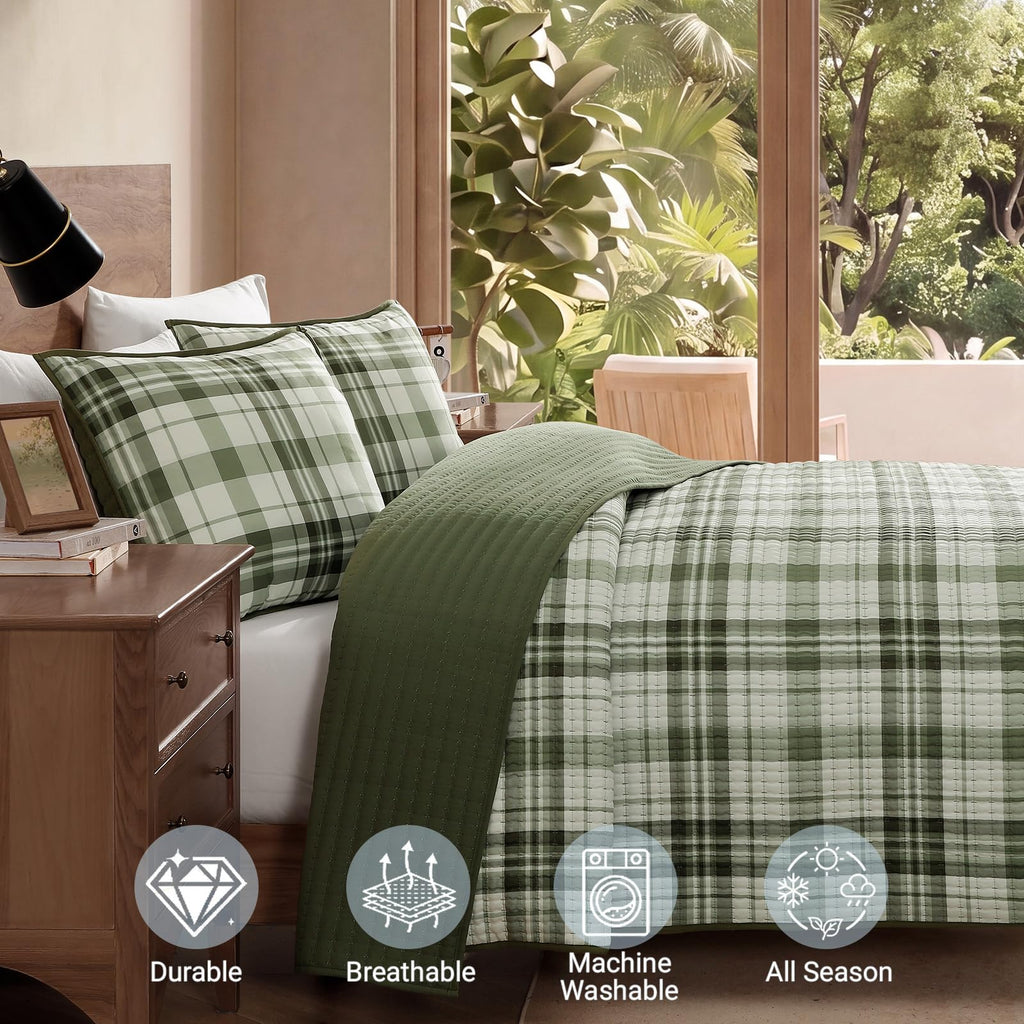 Quilt-Lightweight Bedspread Plaid Quilt Quilt Bedding Set