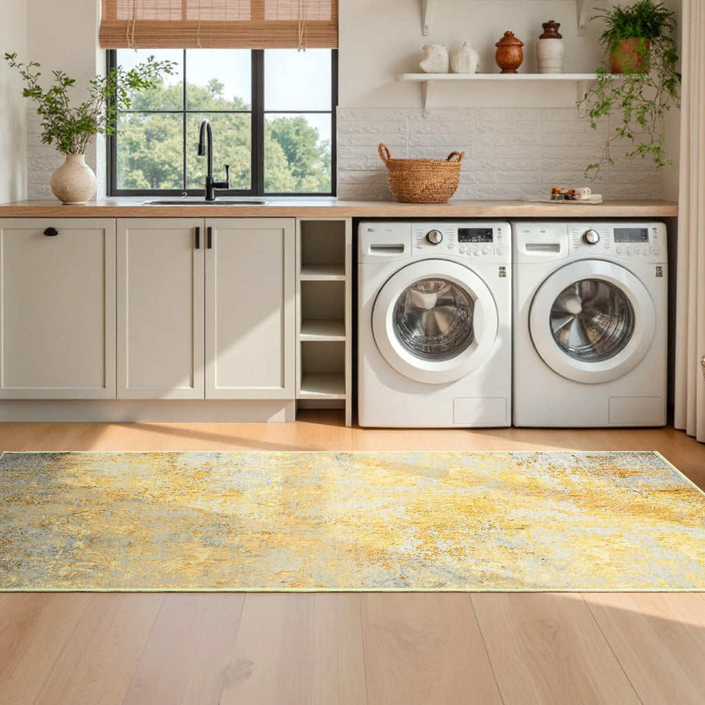Runner Rug Hallways Runner Rug Non Slip 2'6''x8' Washable Long Runner Rugs with Rubber Backing Soft Abstract Carpet