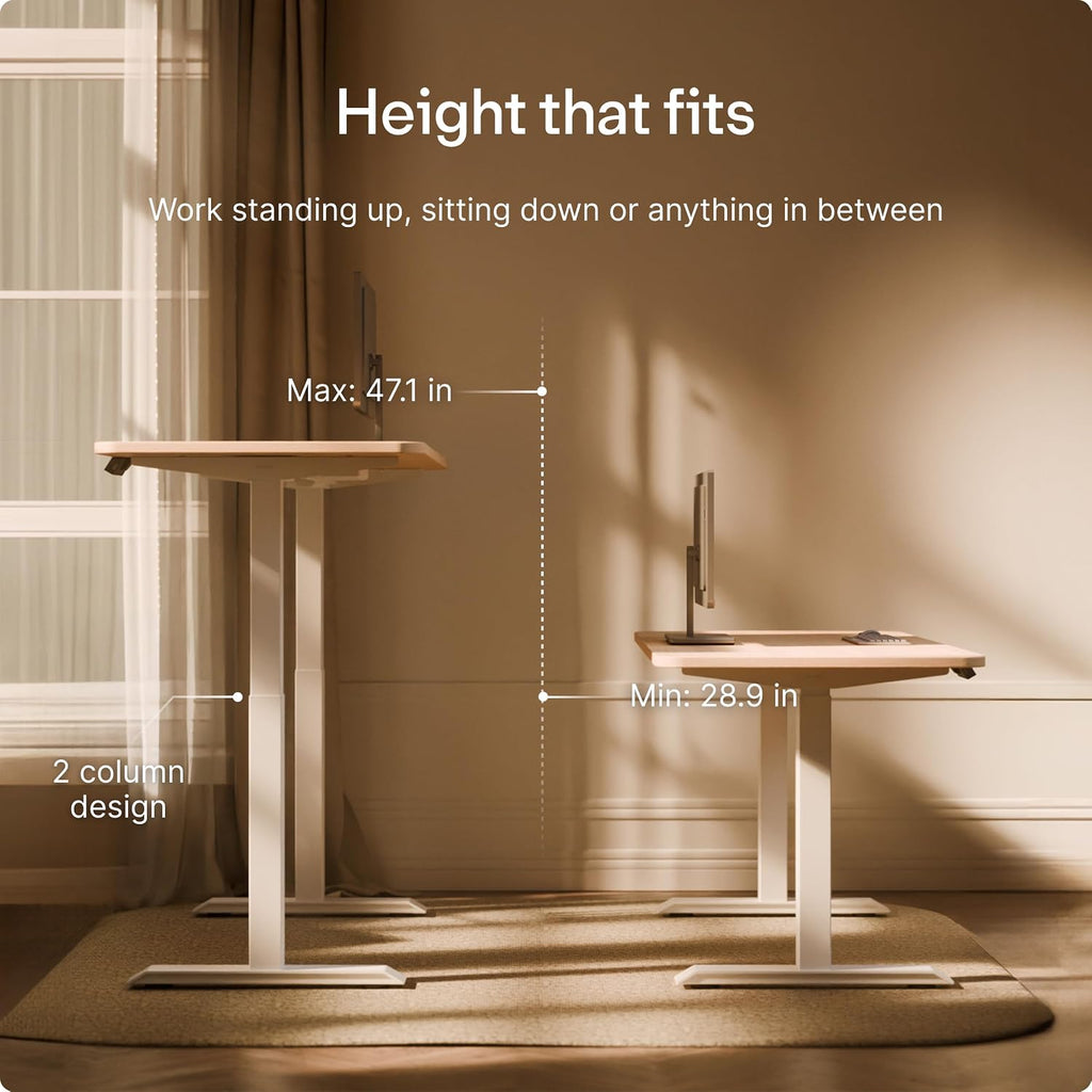 Height Adjustable Standing Desk Frame - Ergonomic Sit Stand Desk Frame, Electric Dual Motor, USB & USB-C Charging