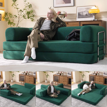 79" 4 in 1 Convertible Sofa Bed Couch, Modular Sectional, Loveseat