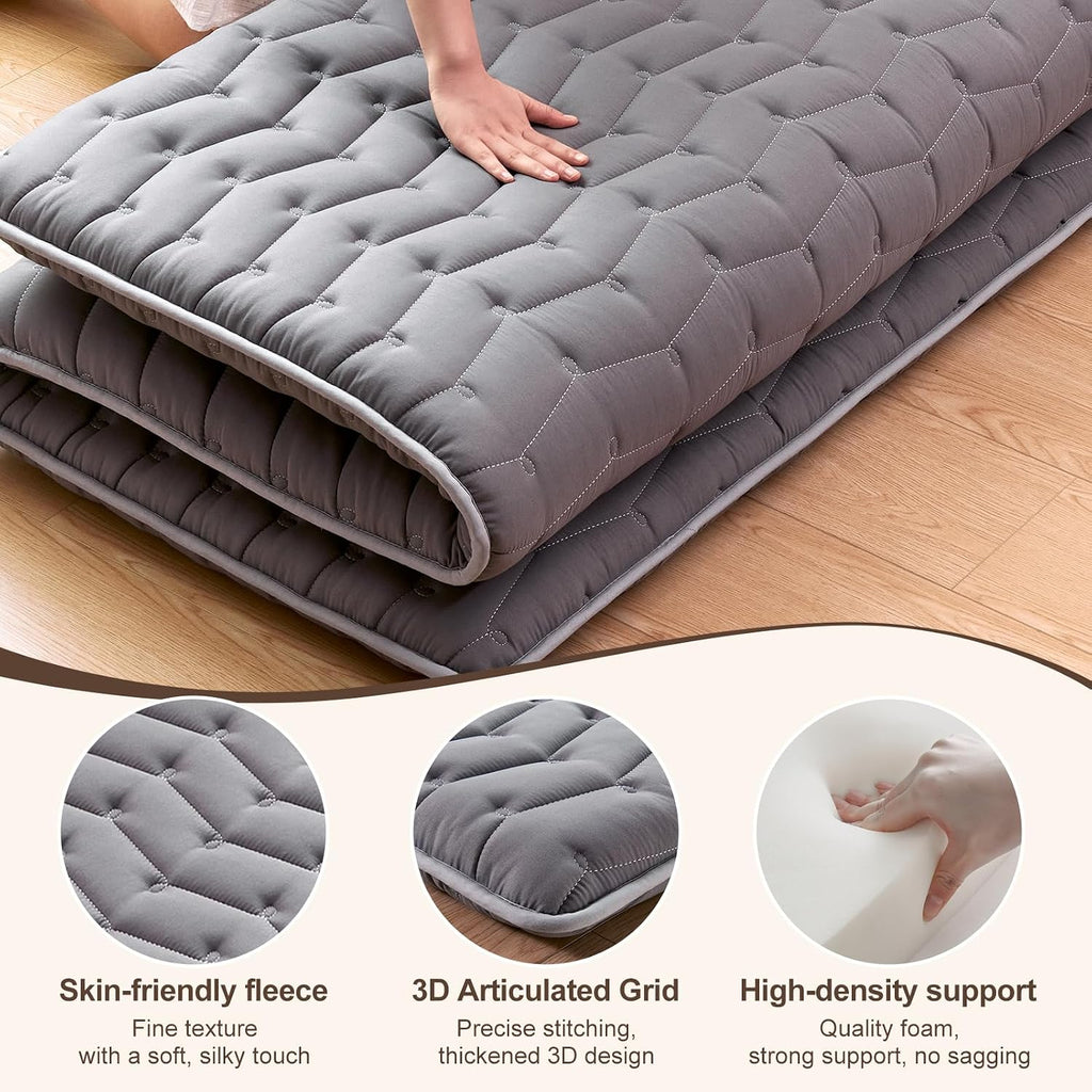 Premium Foam Japanese Futon Floor Mattress 54"x 80", 100% High Density Foam Comfortable Floor Mattress, 3.2"
