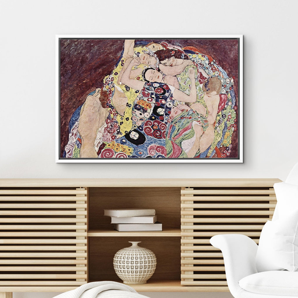 Framed Canvas Print Wall Art The Virgin by Gustav Klimt People Historic Illustrations Fine Art Traditional Scenic