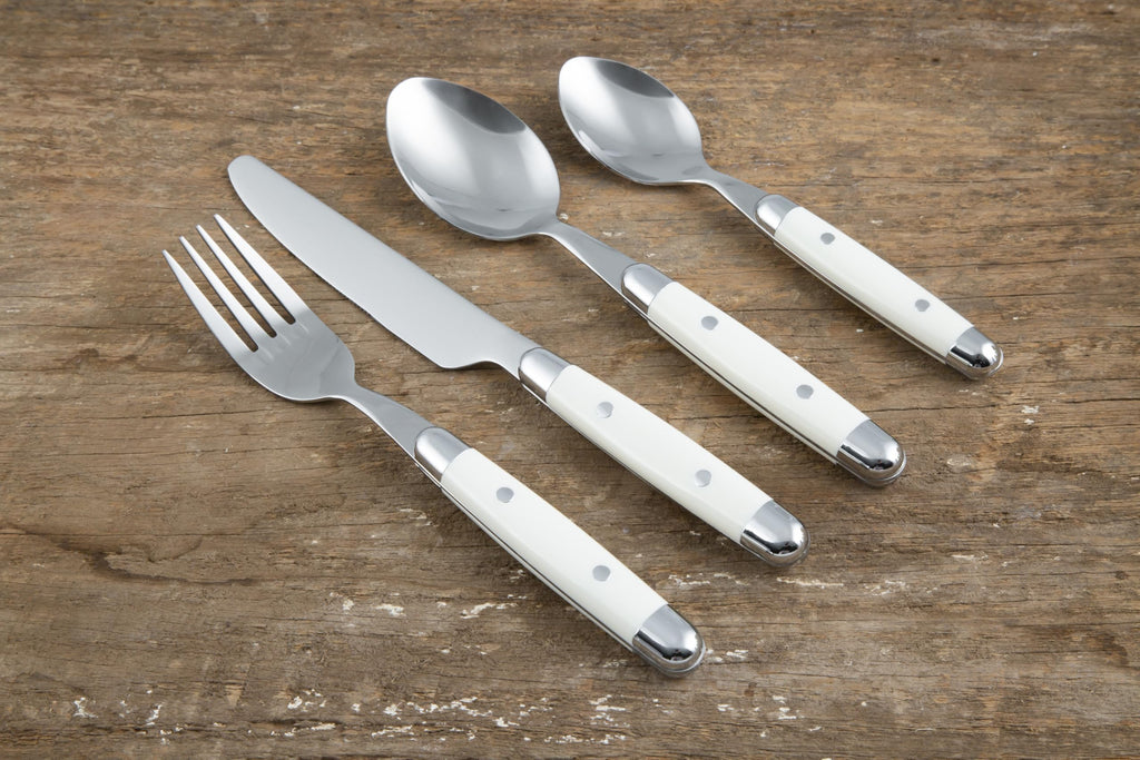 Flatware Jubilee White Silverware Set for 4, White (16-Piece)