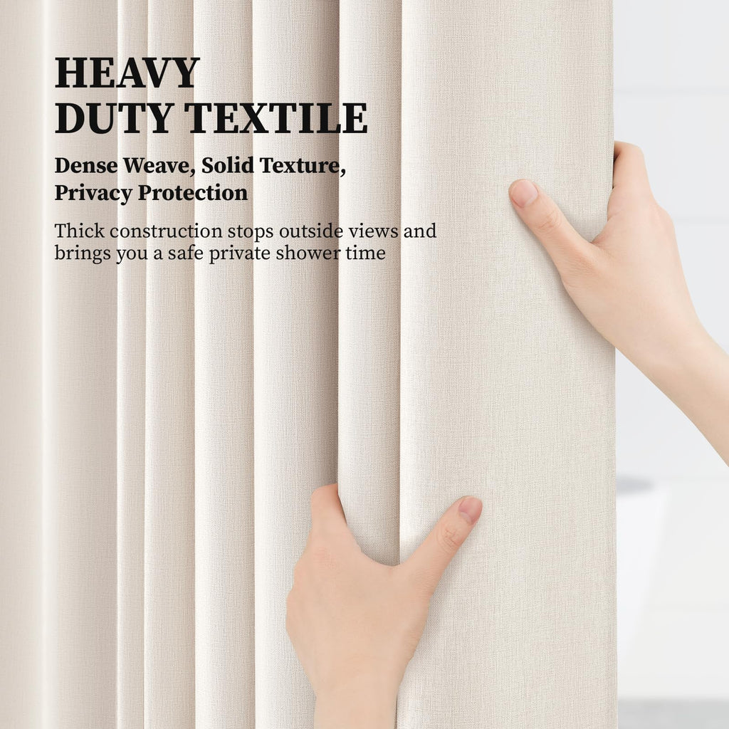 Linen Textured Waterproof Fabric, 72x72, Light Cream