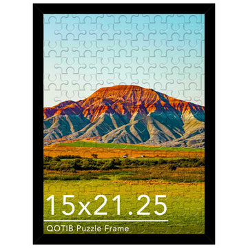 Wood 15x21.25 Puzzle Frame Black for Wall Hanging, 15 x 21.25 Picture Frame Poster Photo Frame for Wall Horizontally