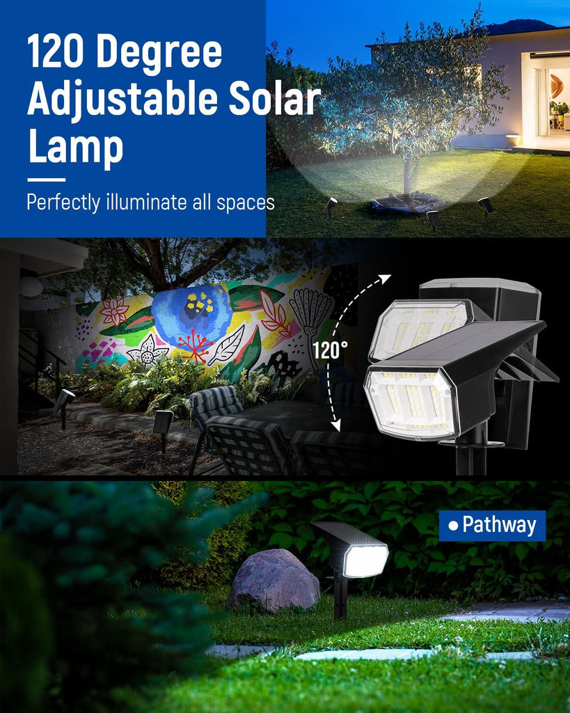 Solar Spot Lights Outdoor Waterproof, Solar Spotlights 10 Pack Cool White