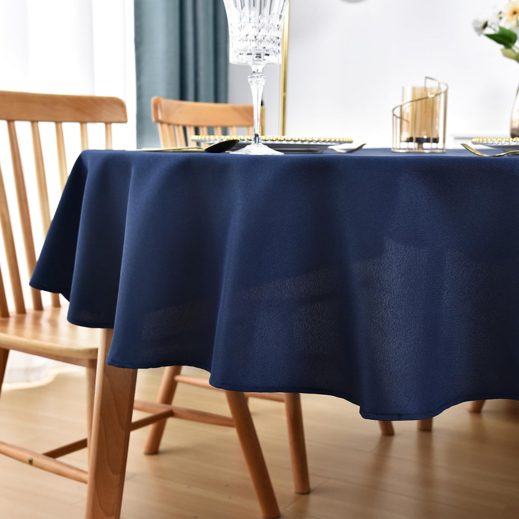 Oval Tablecloth 60 x 102 in Polyester Fabric Tablecloths, Navy Blue