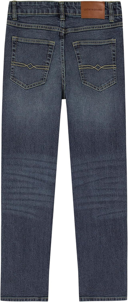 Boys' Loose Fit Stretch Denim Jeans, Pocket Style, Zipper Fly & Button Closure