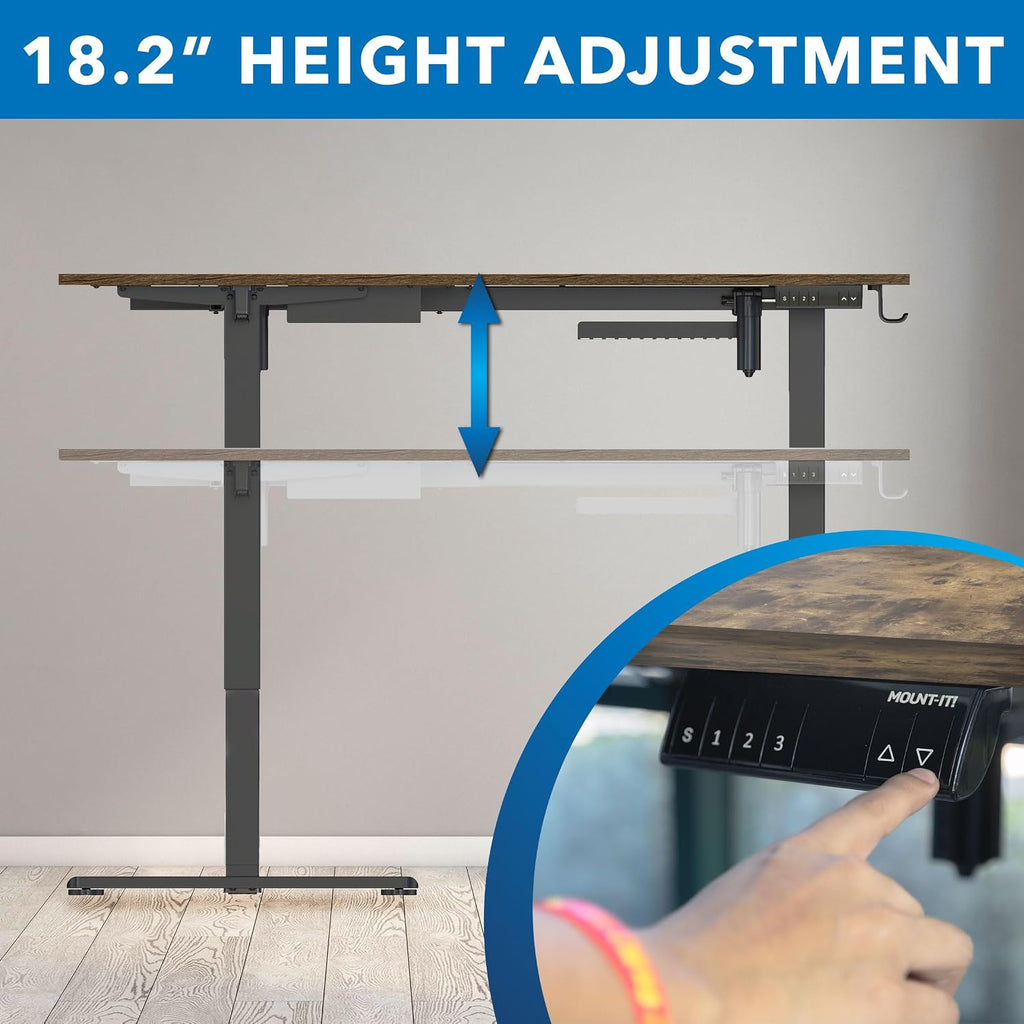 L Shaped Standing Desk 63" - Large Electric Corner Standing Desk, Height Adjustable Dual Motor Raises from 28.3" to