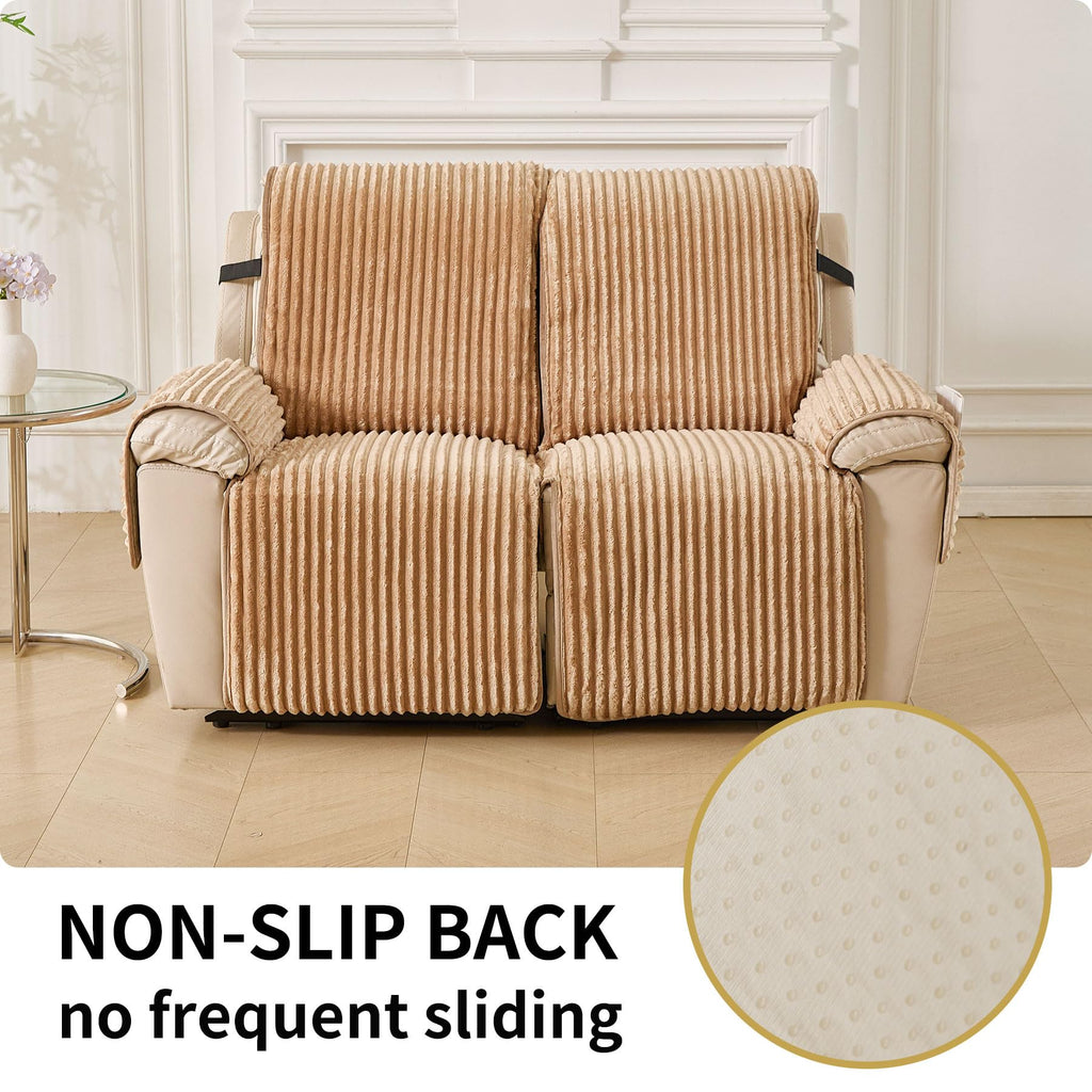 Waterproof Recliner Couch Cover Non-Slip Reclining Couch Covers Faux Fur Soft Thick Washable Recliner Sofa Covers 3