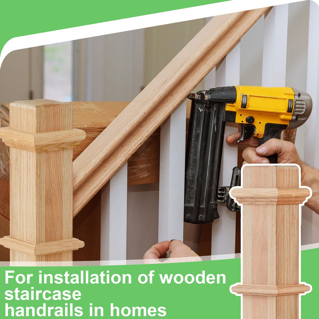 3.5 X 48 Inch Square Newel Post Red Oak Solid Wood Box Newel