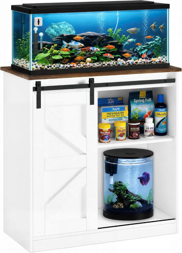 20/29/30 Gallon Farmhouse Fish Tank Stand with Storage Aquarium Stand