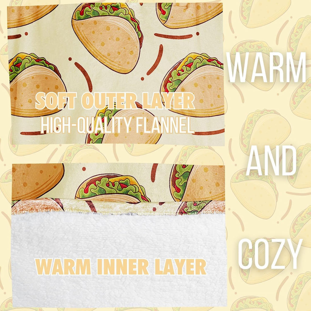 Taco Gifts, Taco Themed Wearable Flannel Blanket Hoodie, Oversized Flannel Hooded Blanket Sweatshirt, One Size